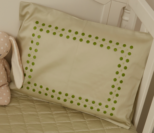 Green Dots Boudoir Pillow Cover